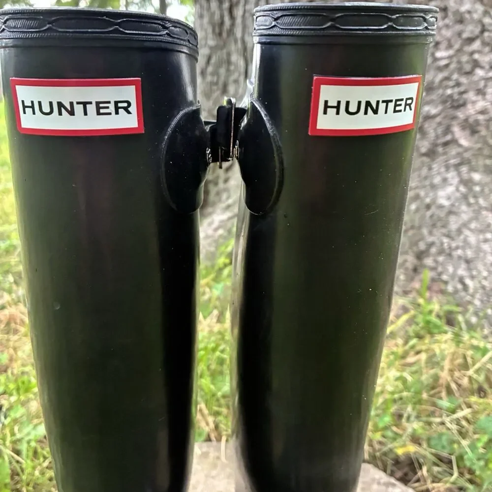 Hunter Original Tall Gloss Rain Boots Women’s Size US 5 Black Classic